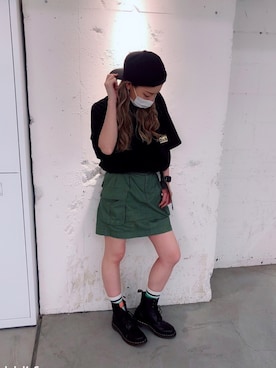 「BRIXTON（ブリクストン）のアイテム」を使った、MOMOKAさん（レディース・160cm）の夏コーディネート
