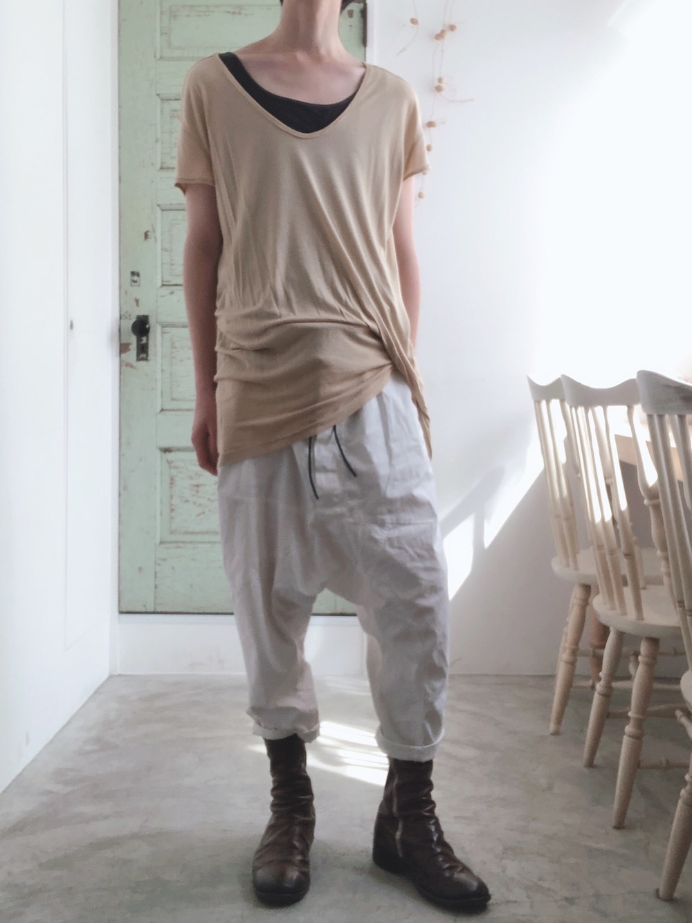 Rick Owens Tシャツ・カットソー ベージュ 2010625E0022 Rick OwensのTシャツ/カットソー（ベージュ系）を使った人気
