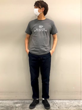 「fragment design（フラグメントデザイン）のアイテム（トップス）」を使った、こたつマンさん（メンズ・181cm）の夏コーディネート
