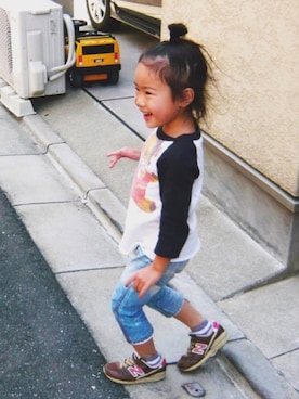 「Keikiii（ケイキィー）のアイテム」を使った、ToRi さん（キッズ・100cm）の冬コーディネート