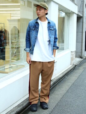 「FACTOTUM（ファクトタム）のアイテム（デニムジャケット）」を使った、FACTOTUM_Teraoさん（メンズ・176cm）の夏コーディネート