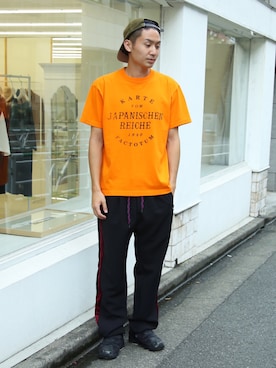 「アイテム（スニーカー、ブラック系）」を使った、FACTOTUM_Teraoさん（メンズ・176cm）の夏コーディネート