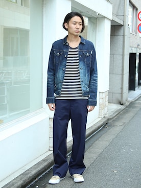 「FACTOTUM（ファクトタム）のアイテム（デニムジャケット）」を使った、FACTOTUM_Teraoさん（メンズ・176cm）の夏コーディネート