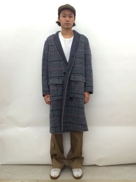 「FACTOTUM（ファクトタム）のアイテム（チェスターコート）」を使った、FACTOTUM_Teraoさん（メンズ・176cm）の秋コーディネート