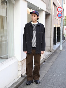 「FACTOTUM（ファクトタム）のアイテム（カバーオール）」を使った、FACTOTUM_Teraoさん（メンズ・176cm）の秋コーディネート