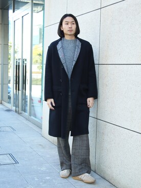 「FACTOTUM（ファクトタム）のアイテム（チェスターコート）」を使った、FACTOTUM_Teraoさん（メンズ・176cm）の冬コーディネート