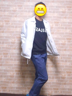 「ZIP FIVE（ジップファイブ）のアイテム（ノーカラージャケット）」を使った、Fくんさん（メンズ・176cm）の秋コーディネート