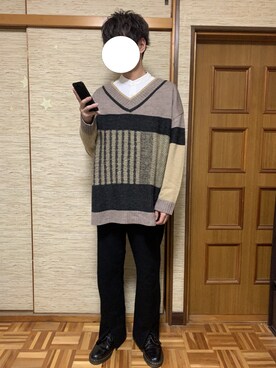 「YON（ヨン）のアイテム」を使った、りょーたさん（メンズ・172cm）の冬コーディネート