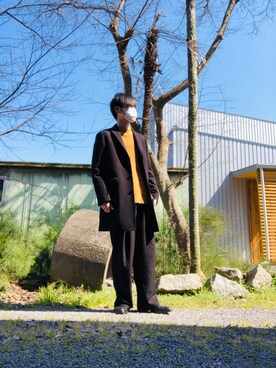 「BEAMS（ビームス）のアイテム（チェスターコート）」を使った、ゆうたさん（メンズ・172cm）の春コーディネート