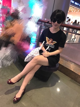 「Mo&Co.（モーアンドコー）のアイテム（ワンピース/ドレス）」を使った、3x勍さん（レディース・163cm）の夏コーディネート