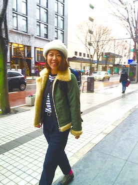 Emika Abeさん（レディース・162cm）の冬コーディネート