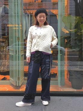 Emika Abeさん（レディース・162cm）の冬コーディネート