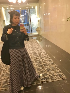 「BEAMS BOY（ビームスボーイ）のアイテム（デニムジャケット）」を使った、Emika Abeさん（レディース・162cm）の春コーディネート
