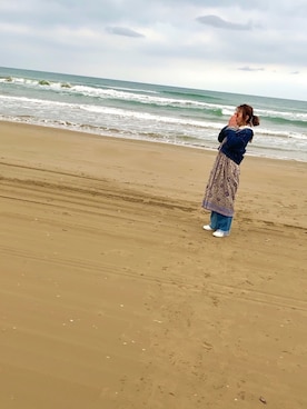 「BEAMS BOY（ビームスボーイ）のアイテム（デニムジャケット）」を使った、Emika Abeさん（レディース・162cm）の春コーディネート