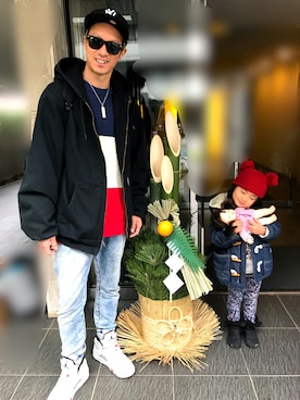 「TOMMY HILFIGER」｜「アイテム（ブルゾン）」を使った、魔裟さん（メンズ・180cm）の冬コーディネート