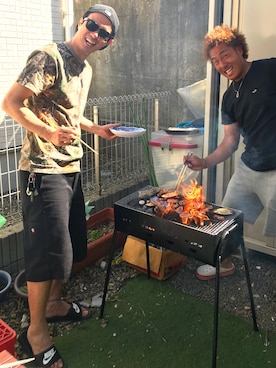 「BBQ」｜「アイテム（その他）」を使った、魔裟さん（メンズ・180cm）の春コーディネート
