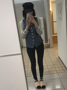 「メンズライクコーデ」｜「アイテム（キャスケット）」を使った、Sさん（レディース・170cm）の春コーディネート