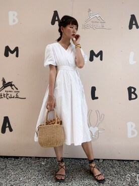 「CASIO（カシオ）のアイテム（ワンピース/ドレス）」を使った、謝雅瑩さん（レディース・163cm）の夏コーディネート