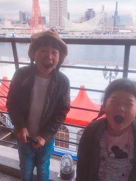 「BEAMS BOY（ビームスボーイ）のアイテム（ハンチング/ベレー帽）」を使った、ちゃーきーさん（キッズ・124cm）の冬コーディネート