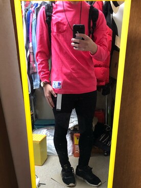 「アイテム（ネックレス、ブラウン系）」を使った、あっきーさん（メンズ・168cm）の秋コーディネート