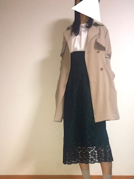 「アキコーデ」｜「アイテム（トレンチコート）」を使った、さえさん（レディース・165cm）の秋コーディネート