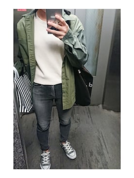 「chapter world（チャプターワールド）のアイテム（帽子）」を使った、hochikisuさん（レディース・155cm）の秋コーディネート