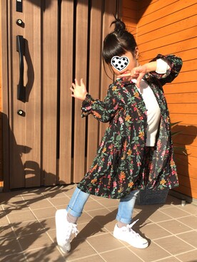 「こども ビームス（コドモビームス）のアイテム（スリッポン）」を使った、ha.ra.chanさん（キッズ・100cm）の秋コーディネート