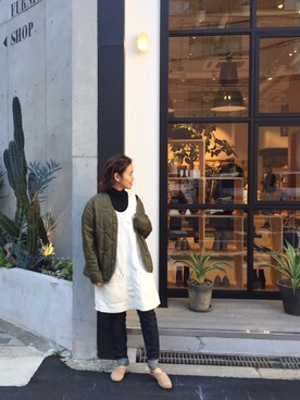 「TODAYFUL（トゥデイフル）のアイテム（その他アウター）」を使った、ERINA  TAMOTSUさん（レディース・153cm）の冬コーディネート