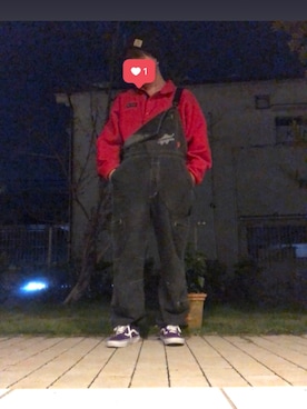「VANS（バンズ）のアイテム（サロペット/オーバーオール）」を使った、ひーちゃんさん（メンズ・175cm）の秋コーディネート