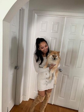 「over the knee boots」｜Mariah さん（レディース・157cm）の冬コーディネート