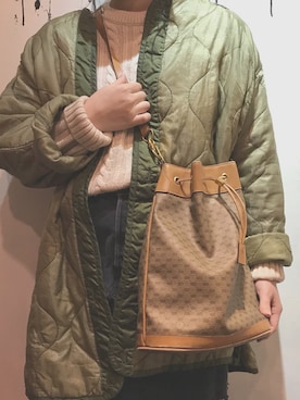 「リメイクデニム」｜「アイテム（ノーカラージャケット）」を使った、momoさん（レディース・160cm）の冬コーディネート