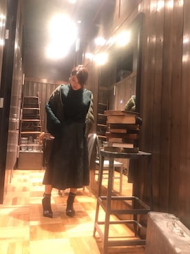 「膝下スカート」｜長谷川 美月さん（レディース・154cm）の秋コーディネート