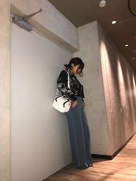 「デニムから始まったライフスタイルブランド」｜「アイテム（ライダースジャケット）」を使った、長谷川 美月さん（レディース・154cm）の春コーディネート