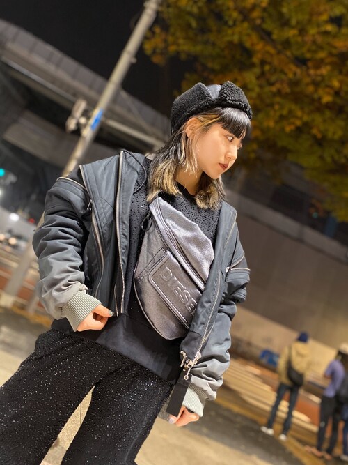 長谷川 美月 Diesel Shibuya Dieselのナイロンジャケットを使ったコーディネート Wear