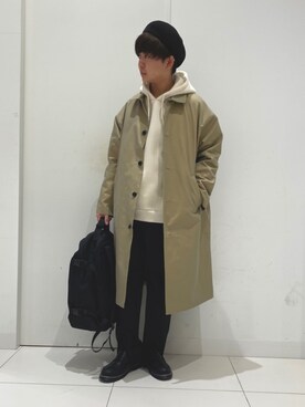 「アイテム（ステンカラーコート）」を使った、RYOMAさん（メンズ・168cm・20代）の冬コーディネート