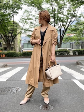「RIVEDROITE」｜「アイテム（トレンチコート）」を使った、asuka.kさん（レディース・160cm）の春コーディネート