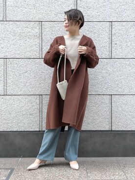 「RIVEDROITE」｜「アイテム（ダウンジャケット/コート）」を使った、asuka.kさん（レディース・161cm）の冬コーディネート