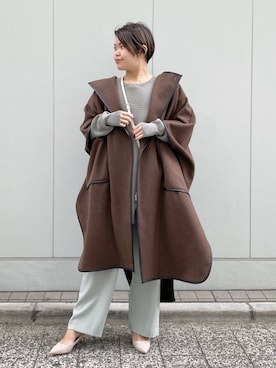 「RIVEDROITE」｜「アイテム（その他アウター）」を使った、asuka.kさん（レディース・161cm）の冬コーディネート