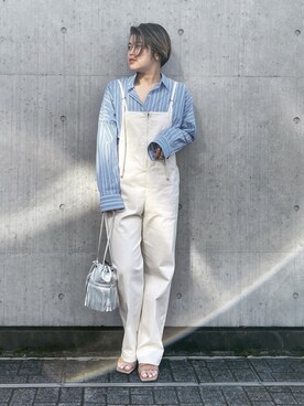 「RIVEDROITE」｜「アイテム（サロペット/オーバーオール）」を使った、asuka.kさん（レディース・161cm）の冬コーディネート
