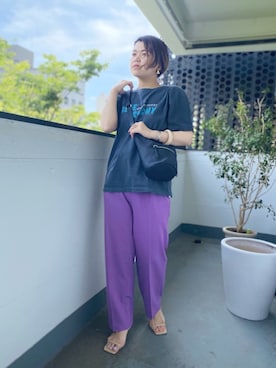 「RIVE DROITE（リヴドロワ）のニュアンスモチーフイヤリング（イヤリング）」を使った、asuka.kさん（レディース・161cm）の夏コーディネート