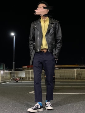 「BlackEyePatch（ブラックアイパッチ）のアイテム（レッグウェア）」を使った、ゆさん（メンズ・173cm）の秋コーディネート