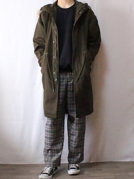 「CASPER JOHN（キャスパージョン）のアイテム（モッズコート）」を使った、takuさん（メンズ・177cm）の冬コーディネート