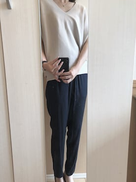 「シルクパンツ」｜ショコラさん（レディース・161cm）の秋コーディネート