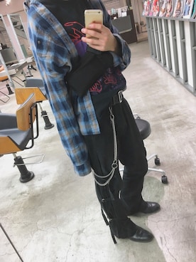「ネルシャツ」｜りょーたさん（メンズ・179cm・10代）の秋コーディネート
