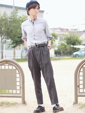 「袖プリント」｜「アイテム（腕時計）」を使った、みかんさんさん（メンズ・170cm）の夏コーディネート