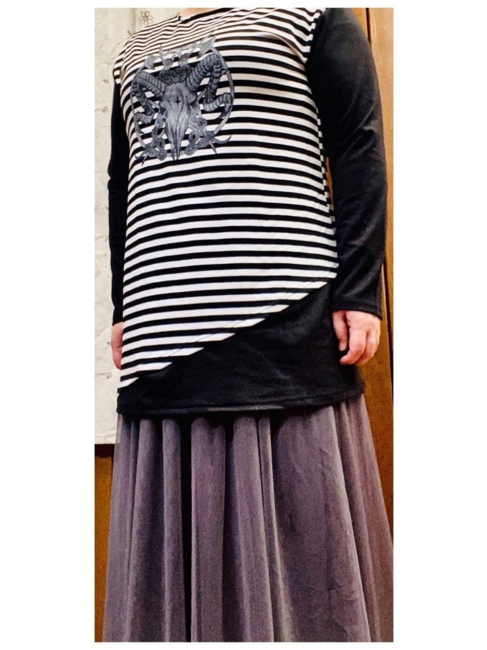 「パンクコーデ、DrugHoney、Avail、ぽっちゃり、デブコーデ、パンクロック」｜「Drug Honeyのアイテム（Tシャツ/カットソー、ブラック系）」を使った、PSYCHOｻｲｺちゃんさん（レディース・165cm）の春コーディネートの1枚目の写真