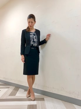 「ナラカミーチェ」｜「アイテム（ノーカラージャケット）」を使った、Francescaさん（レディース・160cm）の夏コーディネート