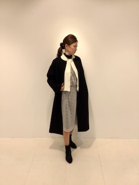 「NARACAMICIE（ナラカミーチェ）のアイテム（ダウンジャケット/コート）」を使った、Francescaさん（レディース・160cm）の冬コーディネート