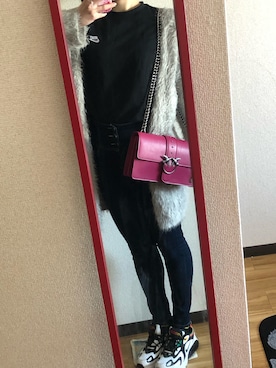 「PINKO（ピンコ）のアイテム」を使った、みーさん（レディース・165cm）の冬コーディネート