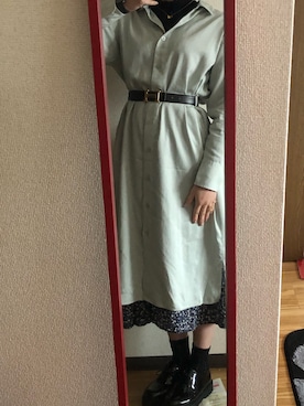 「アイテム（シャツワンピース）」を使った、みーさん（レディース・165cm・10代）の春コーディネート